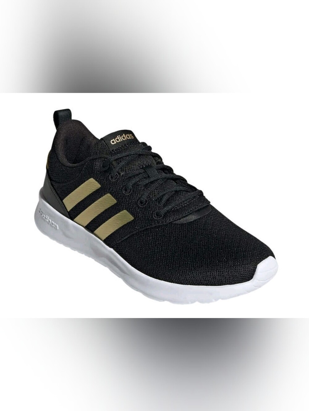 Adidas QT Racer 2.0 Running Shoes Comfortable Sneakers BLACK Gold Size 8.5